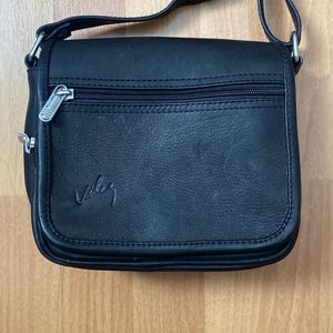 Velez Coumbia Black Leather Small Crossbody Shoulder Bag